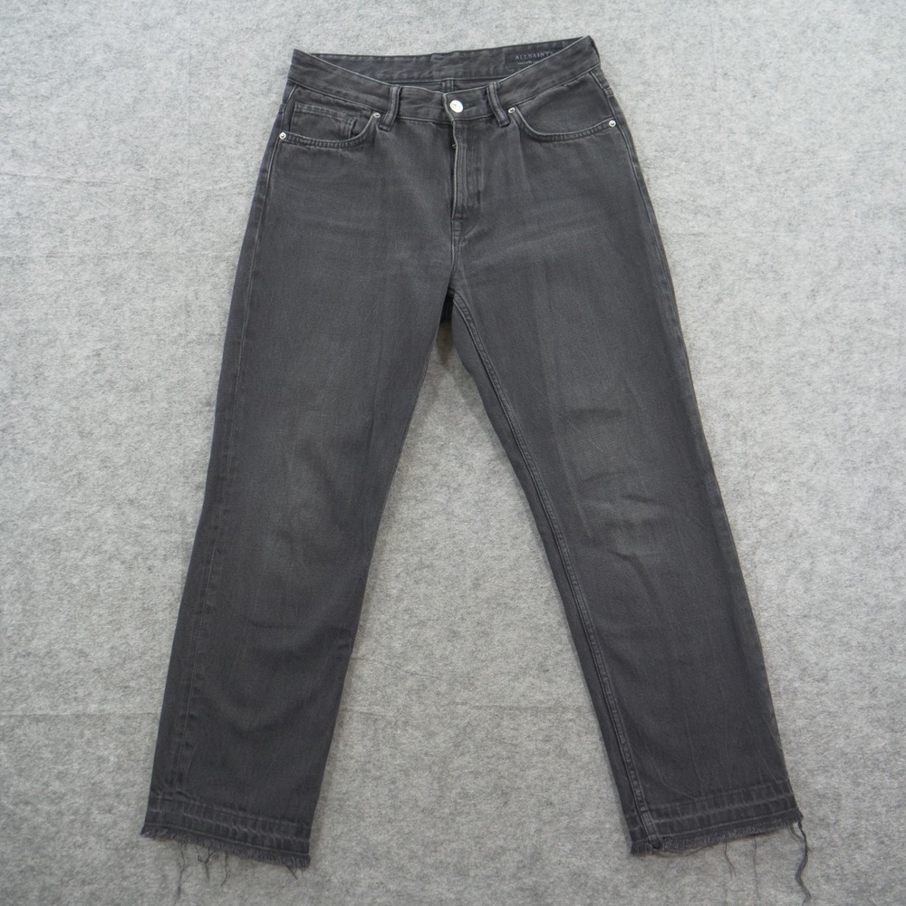 All Saints Jeans Womens AVA 30 High Rise Straight Leg Raw Hem Denim Streetwear